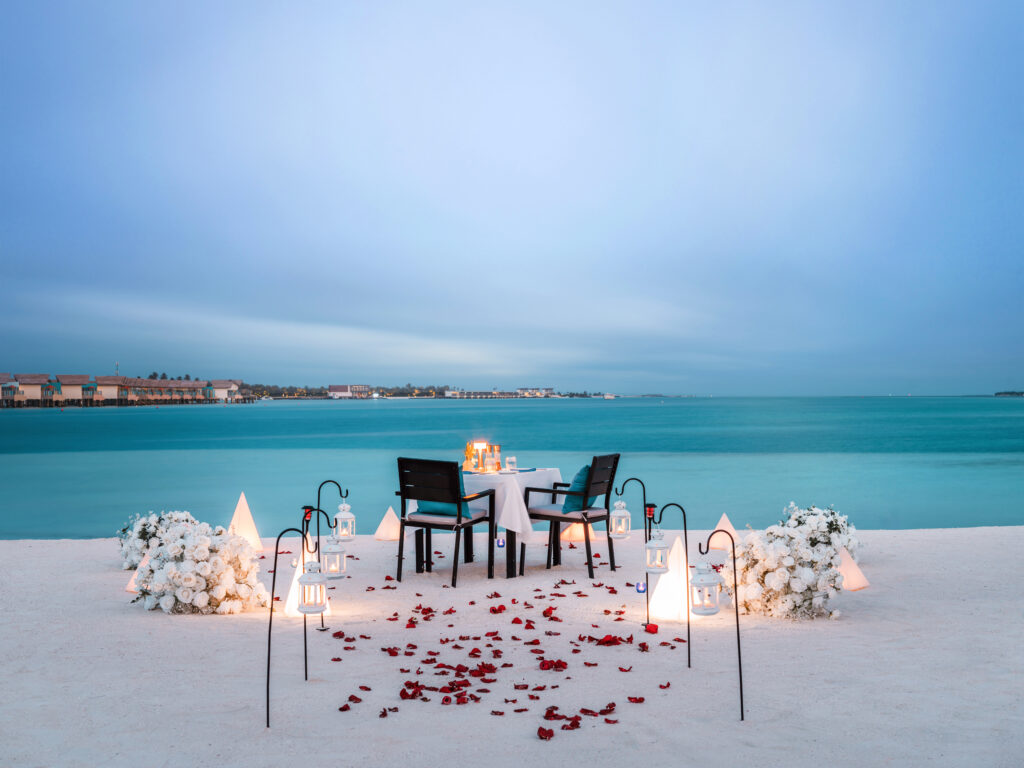 Romantic Dinner setup at the beach